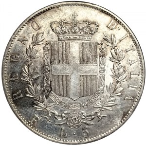 Kingdom of Italy, Vittorio Emanuele II, 5 Lire 1878, Rome