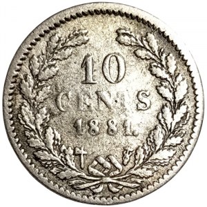 Netherlands, Wilhelm III, 10 Cents 1881