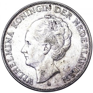 Netherlands, Wilhelmina I, 2-1/2 Gulden 1930, Utrecht