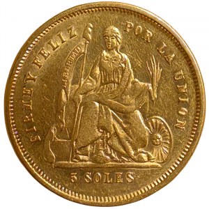 Peru, 5 podrážek 1863