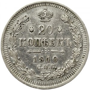 Russia, Nicholas II, 20 Kopeks 1910