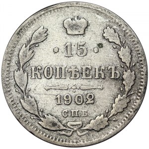 Russia, Nicholas II, 15 Kopeks 1902