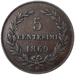 San Marino, 5 Centesimi 1869, Milan