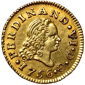 Spain, Ferdinand VI, 1/2 Escudo 1756, Madrid