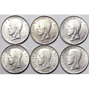 Sweden, Gustav V, Lot 6 pcs.