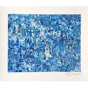 Edward Dwurnik (1943 - 2018), Blue pogo in blue Jarocin, inkography, (edition 19/20), 2012