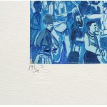 Edward Dwurnik (1943 - 2018), Blue pogo in blue Jarocin, inkography, (edition 19/20), 2012