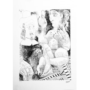 Pablo Picasso (1881 - 1973), Woman at her Toilette and Man with a Rembrandt Hat, lithograph (ed. 86/200)