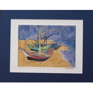 Vincent van Gogh (1853-1890), Łodzie rybackie na plaży w Saintes-Maries-de-la-Mer