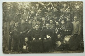 Postcard photograph - Boys' brass band