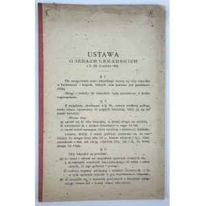 USTAWA o Izbach Lekarskich 1891