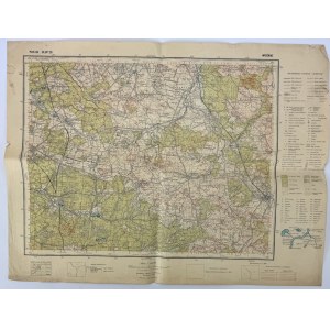 Mapa - Woźniki - Koziegłowy - Wojskowy Instytut Geograficzny - Warszawa 1934
