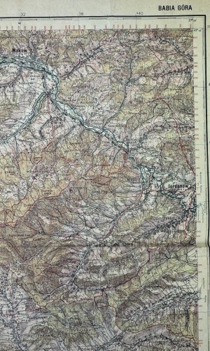 Map - Babia Góra - Military Geographical Institute - Warsaw 1934 [Beskidy, Zywiecczyzna, Podhale].