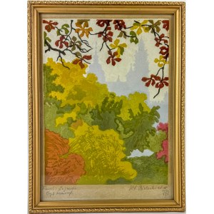 BIELECKI Władysław (1896-1943) - Wawel Legenda - Drzeworyt barwny - 1926