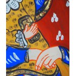 PĘKSOWA Ewelina 1923-2015 - Matka Boska z dzieciątkiem - Obraz na szkle [sztuka podhalańska, Zakopane]