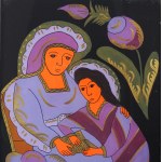 WALCZAK-BANIECKI Władysław (1934-2011) - Święta Anna - Obraz na szkle [sztuka podhalańska, Zakopane]
