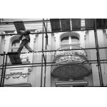 A. Wach Negatives on film. #PRL# Lodz Images Streets , People , Fire on Składowa Street.