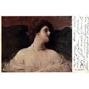 POLISH PAINTING Postcard Żmurko - Portrait of a Woman