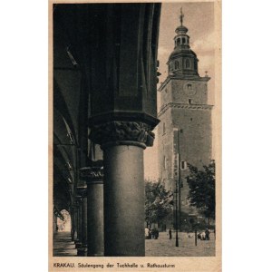 Postcard -Krakow , Krakau - Cloth Hall Arcade and City Hall Tower