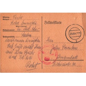 Feldpostkarte - Lodz - Litzmannstadt - Radom 1942.
