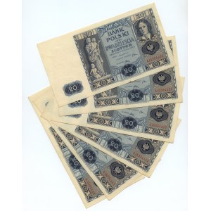 20 złotych 1936 - seria AJ - zestaw 6 sztuk