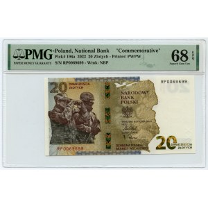 20 złotych 2022 - Ochrona Polskiej Granicy Wschodniej RP 0069699 - PMG 68 EPQ