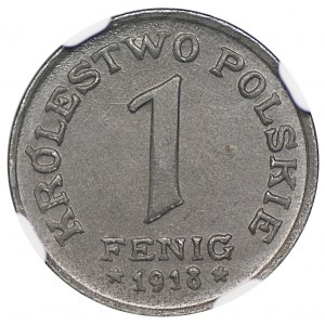 Królestwo Polskie, 1 fenig 1918 - NGC MS64