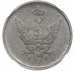 Królestwo Polskie, 1 fenig 1918 - NGC MS64
