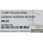Królestwo Polskie, 1 fenig 1918 - NGC MS64