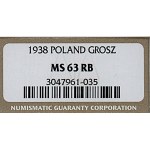 II RP, 1 penny 1938 - NGC MS63 RB