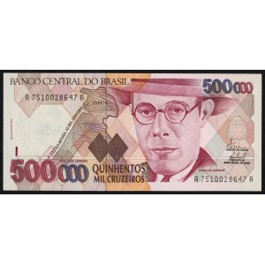 BRAZIL - 500,000 cruzeiros 1993 - autograph by designer Czeslaw Slania