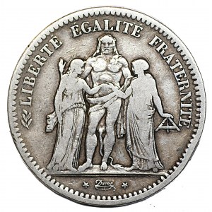 France, 5 francs 1849