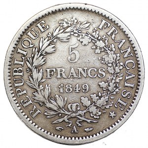 France, 5 francs 1849
