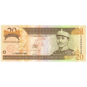 DOMINIKANA - 20 pesos 2003 - autograph by designer Czeslaw Slania