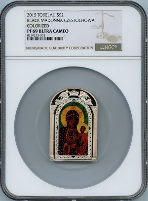 Tokelau, $2 2015, Black Madonna of Czestochowa, NGC PF 69 ULTRA CAMEO