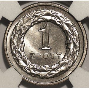 III RP, 1 złoty 1991 - NGC MS 66