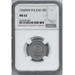 PRL, 50 pennies 1968, NGC MS62 RARE ANNIVERSARY