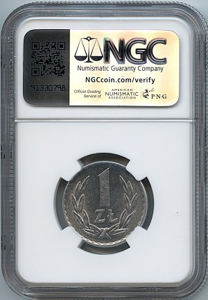 PRL, 1 zloty 1966 - NGC MS 63