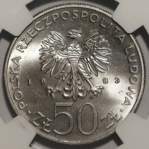 PRL, 50 złotych 1983 150 Lat Teatru Wielkiego (Teatr Wielki) NGC MS67