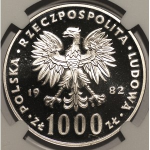 People's Republic of Poland, 1,000 gold 1982, John Paul II, PRÓCE, silver, NGC PF68 ULTRA CAMEO