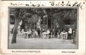 1926 Balatonaliga (Balatonvilágos), Rédey vendéglő, étterem, pincérek. Rédey Vilmos kiadása (EK...