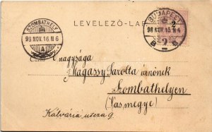 1898 (Vorläufer) Budapest II. Cs. és kir. gyalogsági kadétiskola, intézeti épület a környékkel (vágott / cut...