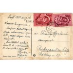 Tihany, apátsági templom, ökrös szekér. Grüner Simon kiadása (ragasztónyom / glue marks)