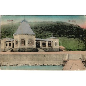 1914 Tihany, kikötő váróterem. Kiss Lajos kiadása (r)