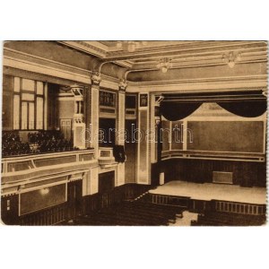 Arad, A kultúrpalota nagyterme a színpaddal, belső. Kerpel Izsó kiadása / palace of culture, interior (ragasztónyom ...