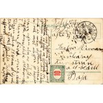 1916 Arad, Andrássy tér. Kerpel Izsó kiadása / square + portóbélyeg (EK)