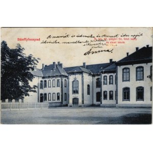 1907 Bánffyhunyad, Huedin; M. kir. állami polgári fiú, felső leány és elemi iskola / school (felületi sérülés ...