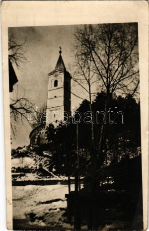 Csíkjenőfalva, Csík-Jenőfalva, Ineu; Római katolikus templom télen / Catholic church during winter (EK...