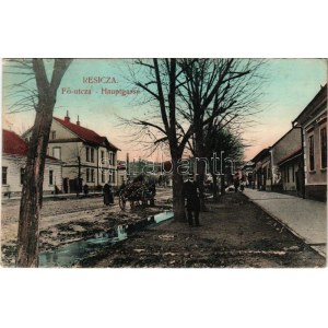 1908 Resica, Resita; Fő utca. Braunmüller L. kiadása / Hauptgasse / main street (EK)