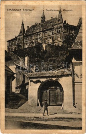 1913 Segesvár, Schässburg, Sighisoara; Megyeház / Komitatshaus / county hall (EK)